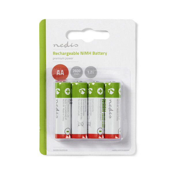 4x Wiederaufladbare Batterie Ni-MH-Akku AA 2600mAh 1.20V HR6