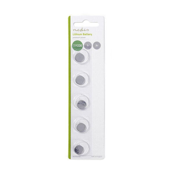 5x Lithium Knopfzelle Knopfzellenbatterie Batterie CR1220 5012LC 3V