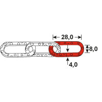 1m Zierkette Kette 28,0x8,0x4mm Stahl schwarz max 15kg