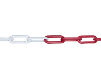 1m Kunststoffkette Kette 40x9x6mm rot-weiß...