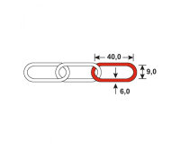 1m Kunststoffkette Kette 40x9x6mm kupferfarbig...