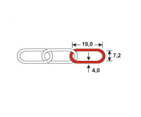 1m A-Gliederkette Kette 19x7,2x4mm Stahl verzinkt max 80kg