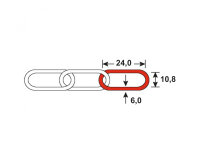 1m A-Gliederkette Kette 24x10,8x6mm Stahl verzinkt max 160kg