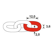 1m A-Gliederkette Kette 12x3,6x2mm Stahl verzinkt max 20kg