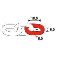 1m A-Gliederkette Kette 18,5x6x5mm Stahl verzinkt max 125kg