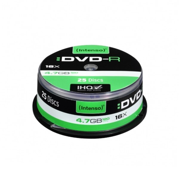 DVD-R Rohling 4.7 GB 16x Speed 120min Intenso 25 Stück Spindel
