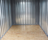 4m Gartencontainer RAL 7040 Fenstergrau mit Einflügeltür & Doppelverriegelung voll verzinkt 3,88x2,14x2,09