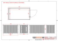 4m Gartencontainer RAL 7040 Fenstergrau mit Einflügeltür & Doppelverriegelung voll verzinkt 3,88x2,14x2,09