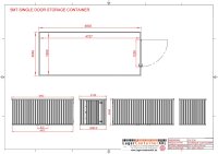 5m Gartencontainer RAL 7040 Fenstergrau mit Einflügeltür & Doppelverriegelung voll verzinkt 4,88x2,14x2,09