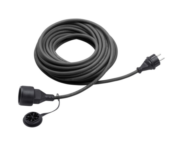 Schutzkontakt 10m Verlängerung Kabel mit Deckel Verlängerungskabel IP44 schwarz 16A