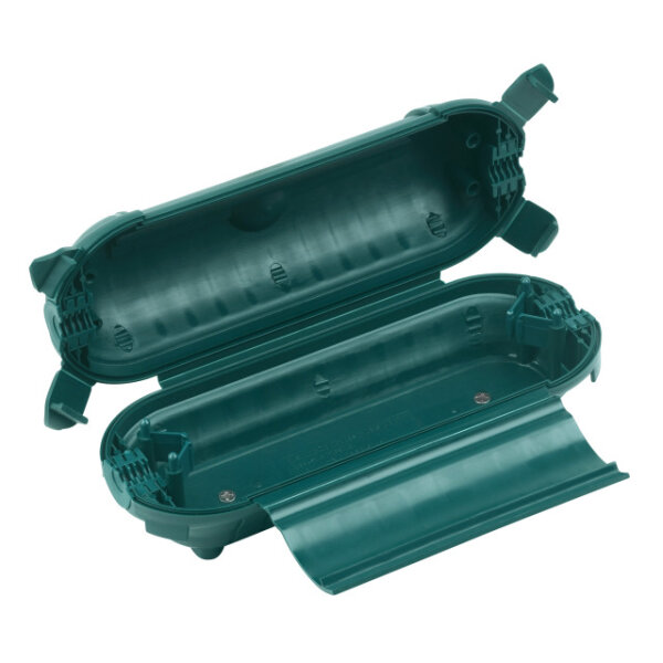 Safebox Sicherheitsbox Aufbewahrung für Verlängerungskabel IP44 210x85x85mm grün für Garten Camping Boot