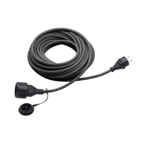 Schutzkontakt Verlängerung Kabel mit Deckel Verlängerungskabel IP44 schwarz 16A WÄHLBAR