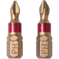 2x Schraubbit Titanbit Kreuz Bit TIN PH 3 Torsion Titan