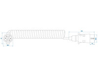 Spiralkabel Anhängerkabel 3m 2x Stecker 7-polig 12V...