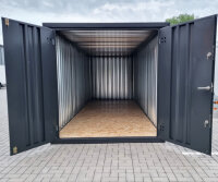 6m Lagercontainer anthrazit RAL 7021 mit Doppeltür...