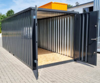 6m Lagercontainer anthrazit RAL 7021 mit Doppeltür...