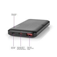 Powerbank für 2 Geräte Smartphones 10000mAh Fast Charging USB Ladegerät