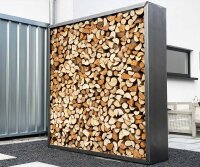 Holzlager Brennholz Sichtschutz Holzunterstand Holzregal 180cm