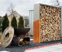 Holzlager Brennholz Sichtschutz Holzunterstand Holzregal 180cm