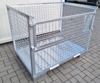 Gitterbox mit Metallboden voll verzinkt stapelbar...