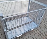 Gitterbox mit Metallboden voll verzinkt stapelbar...