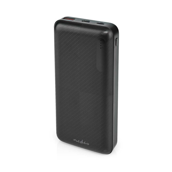 Powerbank 20000 mAh schwarz für 2 Geräte Smartphones Zusatzakku Ladegerät