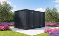 3m Geräteschuppen Anthrazit RAL 7021 mit...
