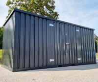 6m Geräteschuppen Anthrazit RAL 7021 mit...