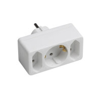 Schutzkontakt Adapter 2x Euro auf 1x Schuko weiß...
