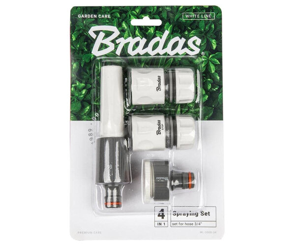 Gartenbrause-Set 4-teilig Bradas für 3/4" Schläuche Gartenschlauch Gartenbewässerung