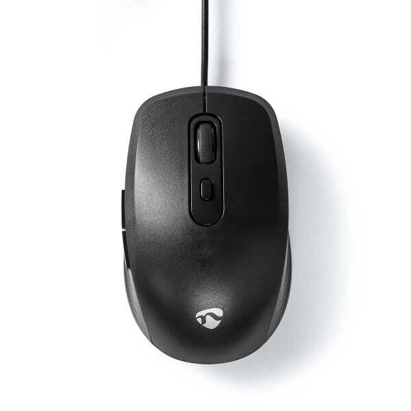 Mouse Maus PC Laptop Notebook 6 Tasten mit Kabel 1,40m Schwarz
