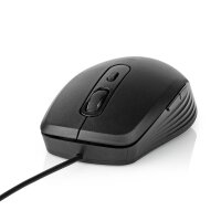 Mouse Maus PC Laptop Notebook 6 Tasten mit Kabel 1,40m Schwarz