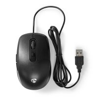 Mouse Maus PC Laptop Notebook 6 Tasten mit Kabel 1,40m Schwarz