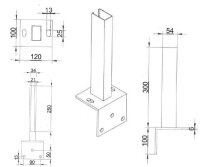 Bodenplatte Winkeladapter 100x120x100mm RAL7016 für...