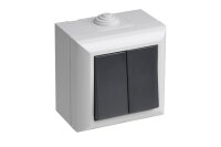 Serienschalter Aufputz 1-fach Grau 10A 250V IP54 Feuchtraum