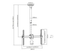 TV Deckenhalterung für 37-70 Zoll Fernseher...