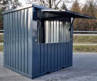 2m XXL Kiosk Container RAL 7016 Anthrazit mit...