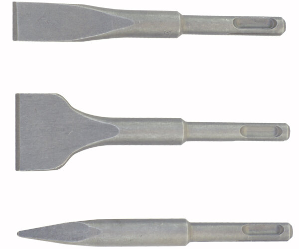 Spitzmeißel Spatmeißel Flachmeißel Meißel Abbruchmeißel SDS plus 3-teilig