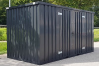 6m Geräteschuppen Anthrazit RAL 7021 mit...