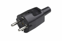Stecker Schwarz Schutzkontakt-Stecker mit...
