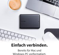 Toshiba externe Festplatte Canvio Partner HDD 1TB 2,5" Schwarz USB-A 3.2 Kabel