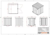 2m Gartencontainer Anthrazit RAL 7016 mit Doppeltür...