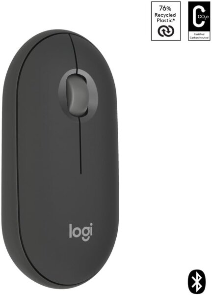 Logitech Pebble Mouse 2 M350S Bluetooth Maus kabellos leicht Graphit Optisch