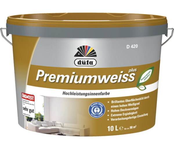 düfa D420 Premiumweiss plus KF Hochleistungsinnenfarbe 10L Gebinde