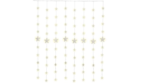 LED Sternenvorhang 80 LED´s Lichtergirlande Lichtervorhang mit Fernbedienung Timer Dimmer