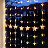 LED Sternenvorhang 80 LED´s Lichtergirlande Lichtervorhang mit Fernbedienung Timer Dimmer