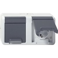 Gira Doppel-Steckdose Aufputz mit Klappdeckel AP 2-Fach...