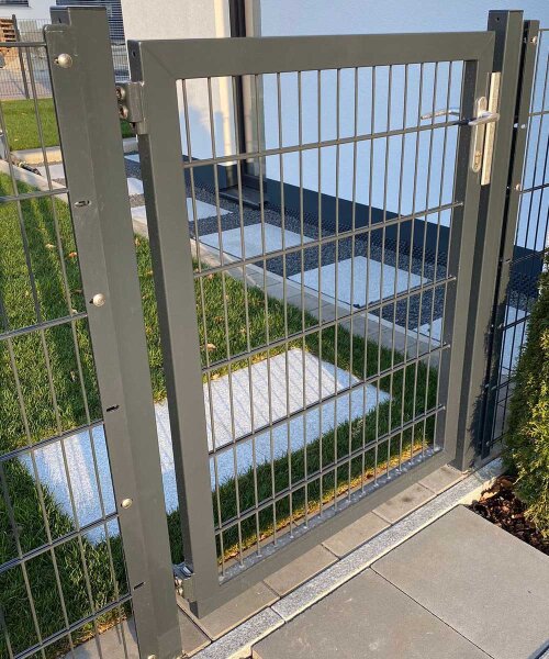 Premium Gartentür Zauntür 1-flügelig 1,25m für Zaunhöhe 1,43m Anthrazit