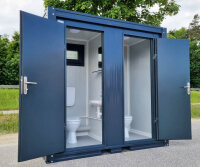 WC Sanitärcontainer mit Doppelkabine - 2x Frau - RAL...