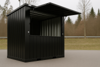 2m XXL Kiosk Container RAL 9005 Schwarz mit großer...